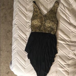 Black and gold party dress